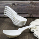 Contemporary White Melamine Asian Soup Spoons With Ladle Hook & Notch Set Of 6