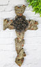 Rustic Amazing Grace Strength Faith Blooming Roses Faux Wood Hearts Wall Cross