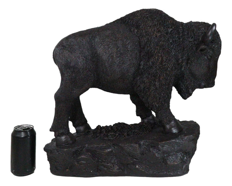 Large Southwestern Native American Bison Buffalo On Rock Rustic Statue 20" L