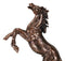 Large 21"H Western Black Beauty Prancing Horse Bronzed Resin Figurine With Base