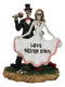 Love Never Dies Skeleton Couple With Flower Bouquet At Prom Night Figurine