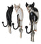 Set of 3 Rustic Western Farm White Black Spotted Pigs Hind Butt Coat Wall Hooks