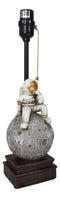 Deep Space Exploration Astronaut Landing On Cratered Moon Desktop Table Lamp