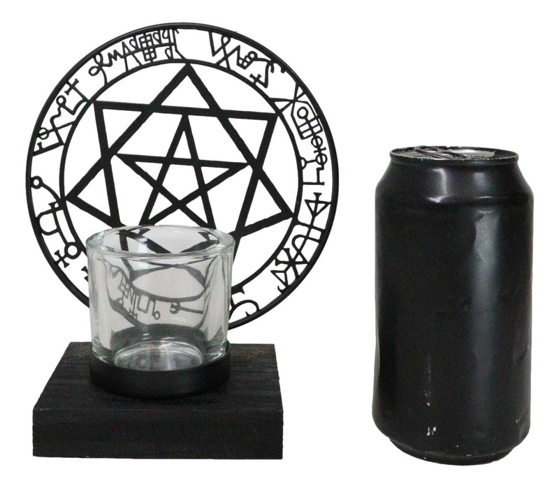 Wicca Occultic Angels and Demons Sacred Mystic Sigils Metal Votive Candle Holder