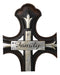 Large 19" H Faux Wooden Family Fleur De Lis French Lily Motif Wall Cross Decor