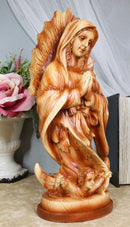 Our Lady of Guadalupe Virgin Mother Mary Catholic Decor Faux Wood Resin Figurine