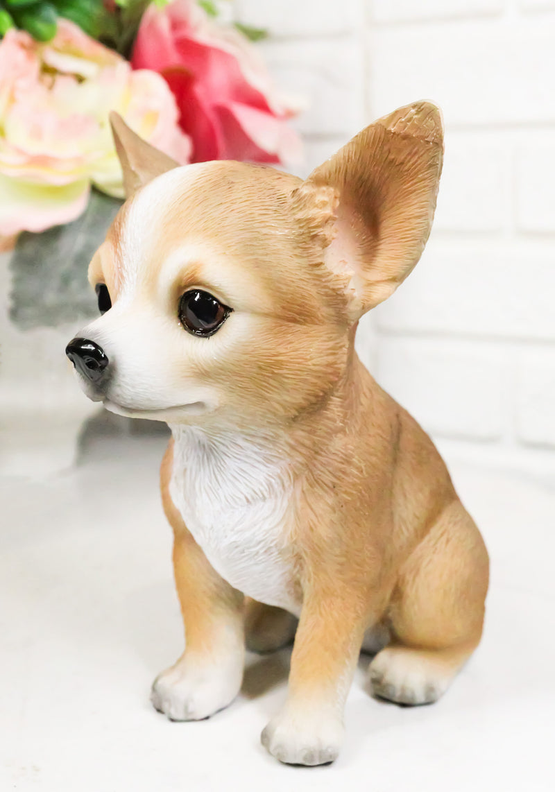 Lifelike Adorable Deer Head Chihuahua Dog Puppy Sitting Home Decor Figurine