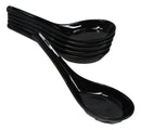 Contemporary High Gloss Finish Black Melamine Asian Soup Spoons Pack Of 6 Set