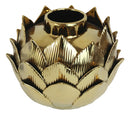 Contemporary Chic Electroplated Gold Porcelain Lotus Flower Shaped Vase Pot