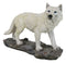 Woodlands Winter Hunter Tundra Snow White Albino Wolf On The Prowl Figurine