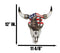 Western Patriotic USA Flag Helmet Rifle Soldier Memorial Cow Skull Wall Decor