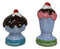 Dessert Ice Cream Fudge Sundae With Cherries Ceramic Salt and Pepper Shaker Set