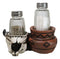 Southwestern Buffalo Cow Skull With Canister Jar Glass Salt Pepper Shakers Set