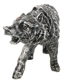 Sci Fi Prowling Steampunk Robotic Wolf With Sculpted Gearwork Clockwork Figurine