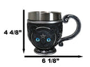 Wicca Witchcraft Pentagram Black Feline Cat With Triple Moon Tea Cup Mug