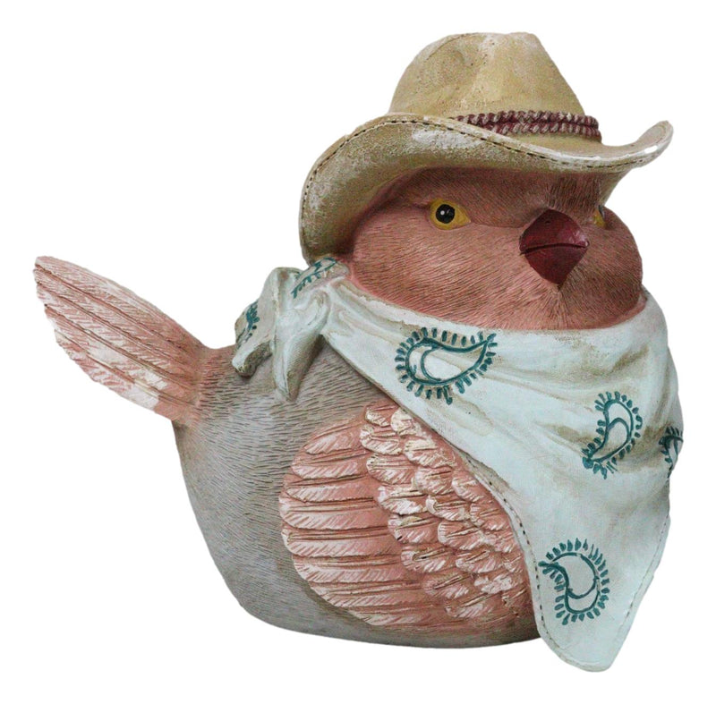 Set of 2 Western Howdy Cowboy and Cowgirl Birds with Hat And Scarf Piggy Bank