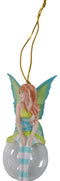 Green Clover Bubble Rider Fairy Hanging Ornament Amy Brown Holiday Collection