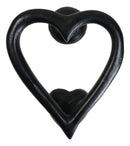 Cast Iron Black Love Heart Shaped Abstract Art Decorative Door Knocker Accent