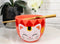 Red Maneki Neko Lucky Cats Ceramic Donburi Ramen Soup Bowl With Chopsticks Set