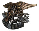 Patriotic US Navy Seal Team Eagle Anchor Trident Flintlock Pistol Wall Plaque