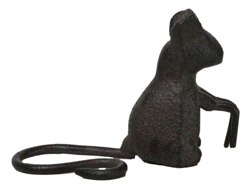 Pack Of 2 Cast Iron Whimsical Begging Mouse With Tail Mini Collectible Figurines