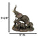 Triumphant Entry Safari Elephants Father And 2 Calves On Forest Floor Figurine