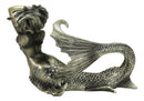 Nautical Aged Bronze Resin Seductive Mermaid Siren With Fishnets Figurine 7"L