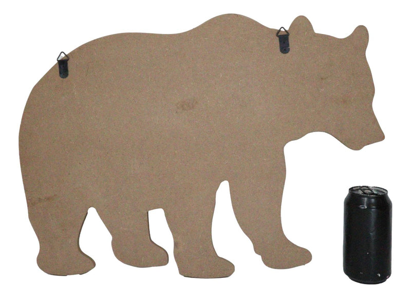 Western Black Bear With Pine Trees Forest Silhouette Wooden Cutout Wall Decor