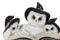 Arctic White Snow Owls With Witch Hats And Triple Moon Magic Spellbook Figurine