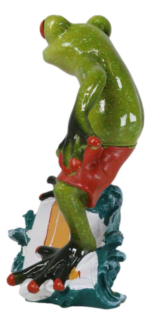 Classical Strings Symphony Green Toad Frog Playing The Violin Figurine