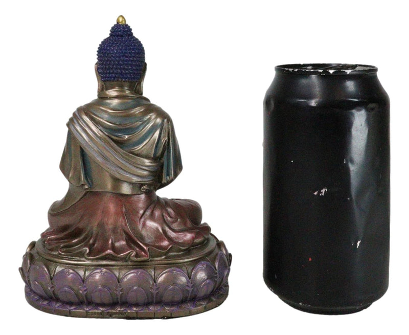 Eastern Enlightenment Meditating Buddha Shakyamuni On Lotus Throne Altar Statue