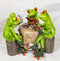 Cheaters' Royal Flush Trio Frogs Playing Poker Card At Gambling Table Figurine