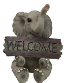 Jungle Wildlife Welcome Safari Savanna Elephant Calf with Trunk Up Figurine