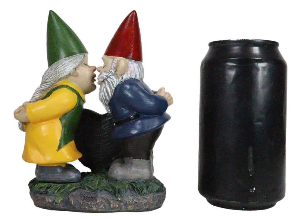 Kissing Mr & Mrs Gnome Couple Magnetic Salt Pepper Shakers Ceramic Fig–  Ebros Gift