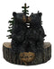 Rustic Black Bear Couple Kissing On Love Tree Ring with Pine Trees Figurine