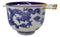 Blue White Oriental Dragon King Ceramic Donburi Ramen Bowl With Chopsticks Set