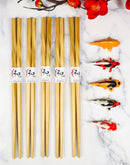 5 Pairs Of Colorful Japanese Koi Fishes Ceramic Rests With Wooden Chopsticks Set