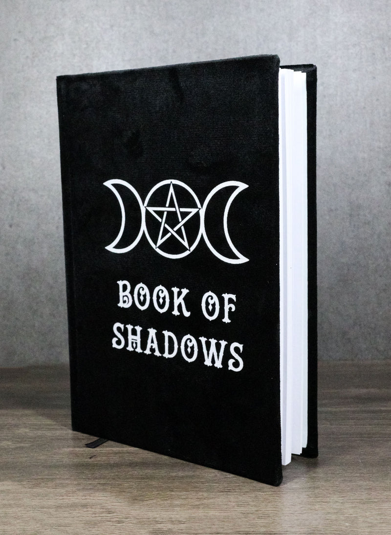 Book of Shadows Triple Moon Pentagram A5 Lined Pages Velvet Cover Journal Book