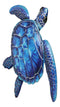 Set of 2 Marine Ocean Green And Blue Bermuda Sea Turtle Metal Wall Decor Plaques