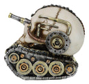 Military War Steampunk Android Gearwork Robotic Cyborg Skull Tank Figurine