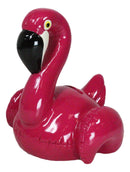 Whimsical Magenta Tropical Wading Bird Flamingo Money Piggy Coin Bank Figurine