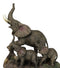 Triumphant Entry Safari Elephants Father And 2 Calves On Forest Floor Figurine