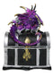 Purple Midnight Dragon Guarding Lion Treasure Chest Small Trinket Box Figurine