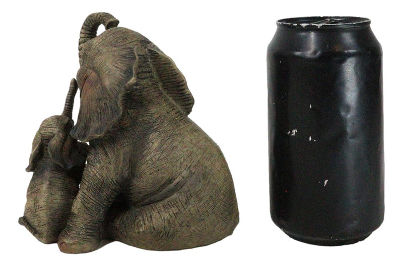 Jungle Shower Safari Savanna Elephant Mother and Calf with Trunks Up Figurine