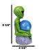 Outer Space UFO ET Roswell Alien Holding Sandstorm Earth Globe Ball Figurine