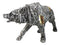 Sci Fi Prowling Steampunk Robotic Wolf With Sculpted Gearwork Clockwork Figurine