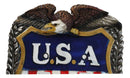 Patriotic Bald Eagle On USA Flag Crest Wall Double Toggle Switch Plates Set