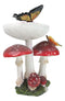 Enchanted Fairy Garden Toadstool Mushrooms With Monarch Butterflies Figurine