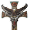 Rustic Western Turquoise Flowers Eagle Dual Pistols Cowboy Faux Wood Wall Cross