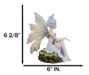 Sitting Elf Pixie Air Wind Elemental Fairy in Ethereal Rainbow Dress Figurine